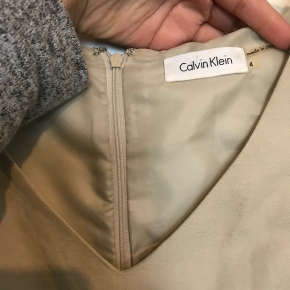 Calvin Klein Tan V-Neck Knee Length Dress - Picture 5 of 5